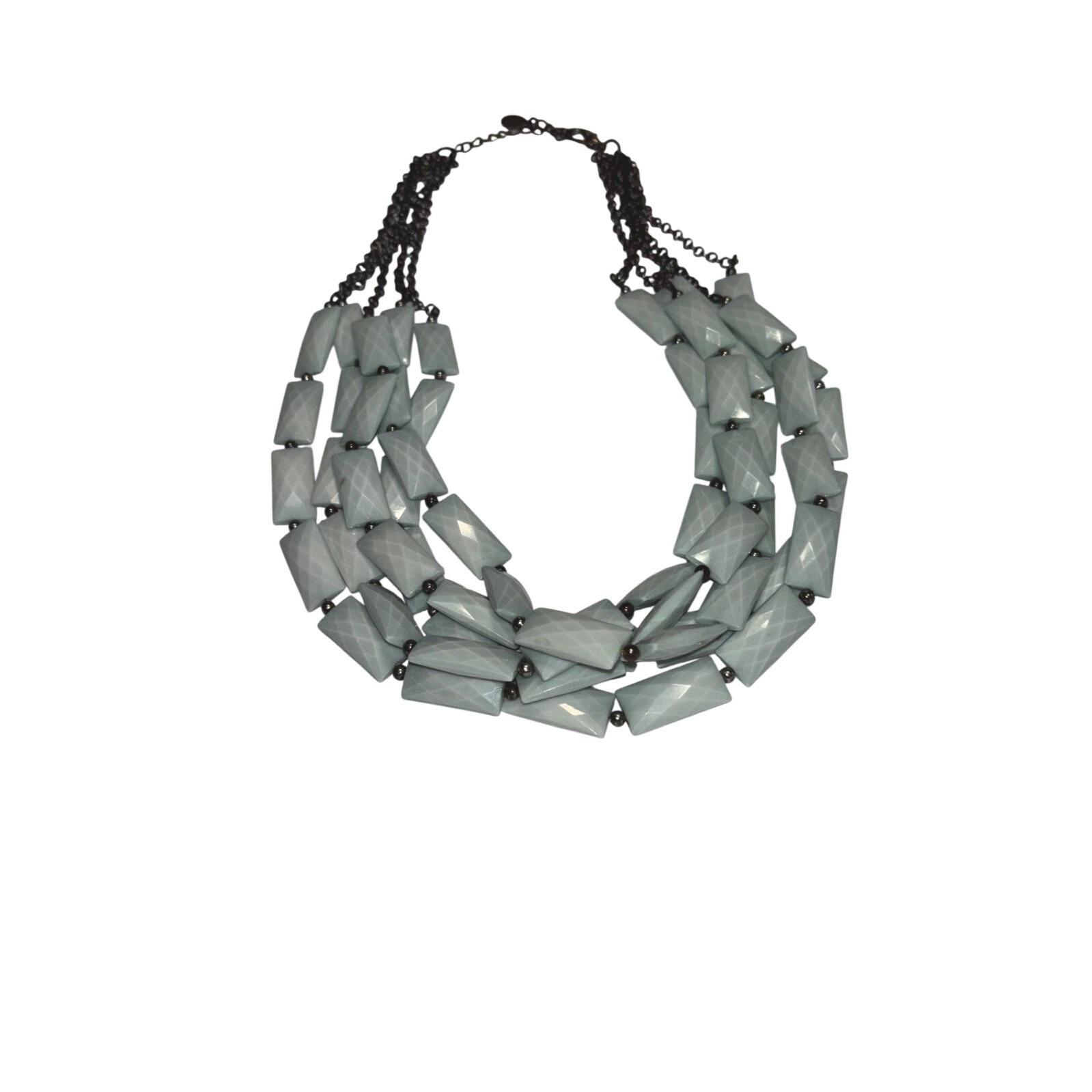 Jack E Ohs Nyc Vintage Statement Necklace - Multi-Strand Chunky Mint Green Beads